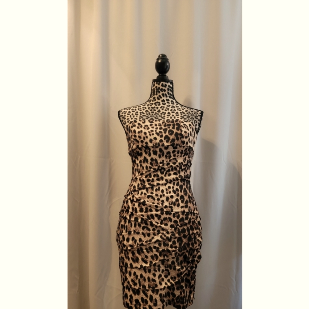 2 for $25 Strapless leopard ruched dress